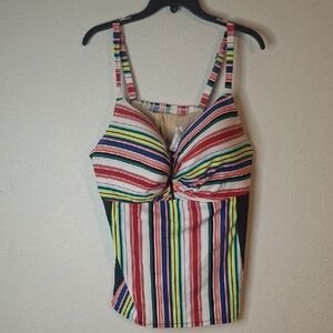 Cacique Swimwear with Multicolor Stripes size 44DD